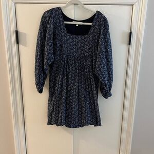 Joie Navy Patterned Dress with 3/4 Sleeves